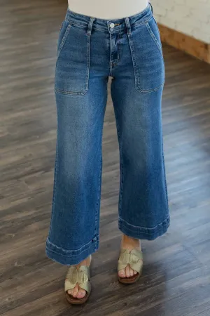 [LOVERVET] ARLETH HIGH RISE CROPPED WIDE LEG JEANS