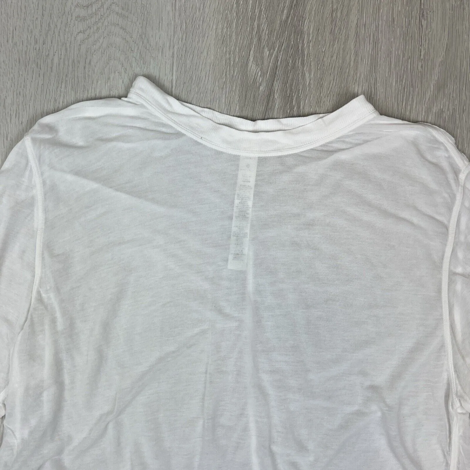 Lululemon Womens White Sheer Cropped Activewear T-Shirt Size M approx