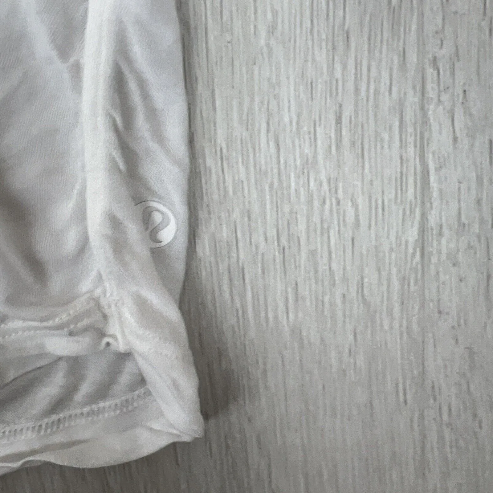 Lululemon Womens White Sheer Cropped Activewear T-Shirt Size M approx