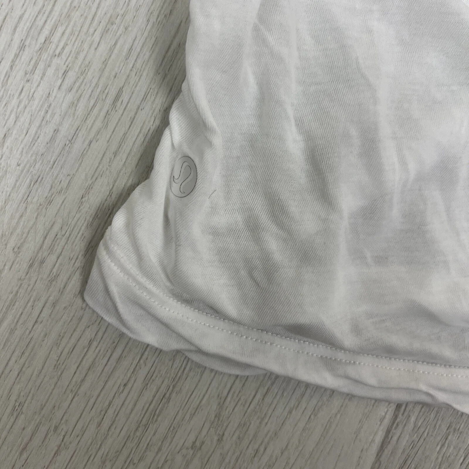 Lululemon Womens White Sheer Cropped Activewear T-Shirt Size M approx