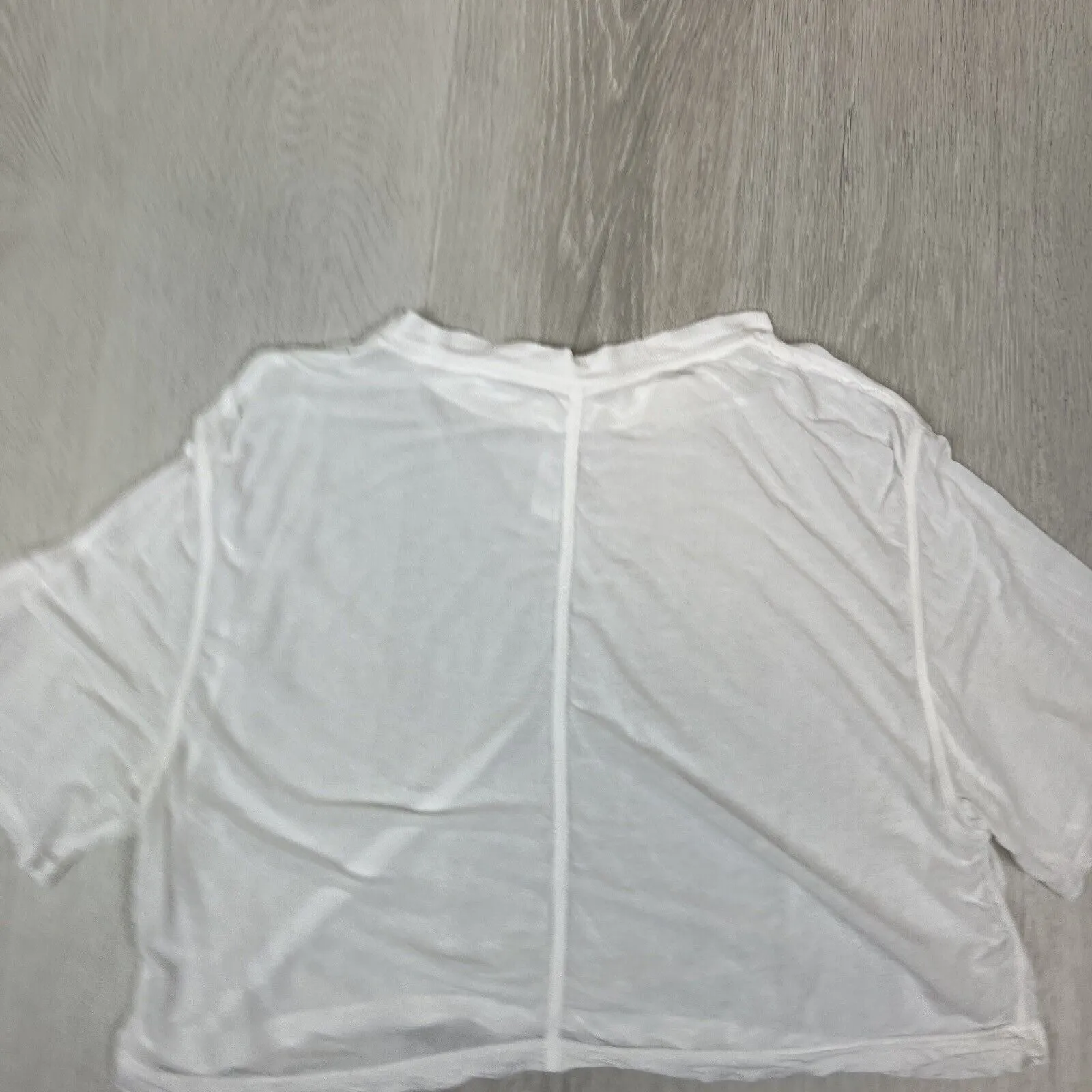 Lululemon Womens White Sheer Cropped Activewear T-Shirt Size M approx