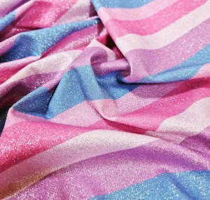 Lurex Striped Glitter Fabric - 4-Way Stretch Material