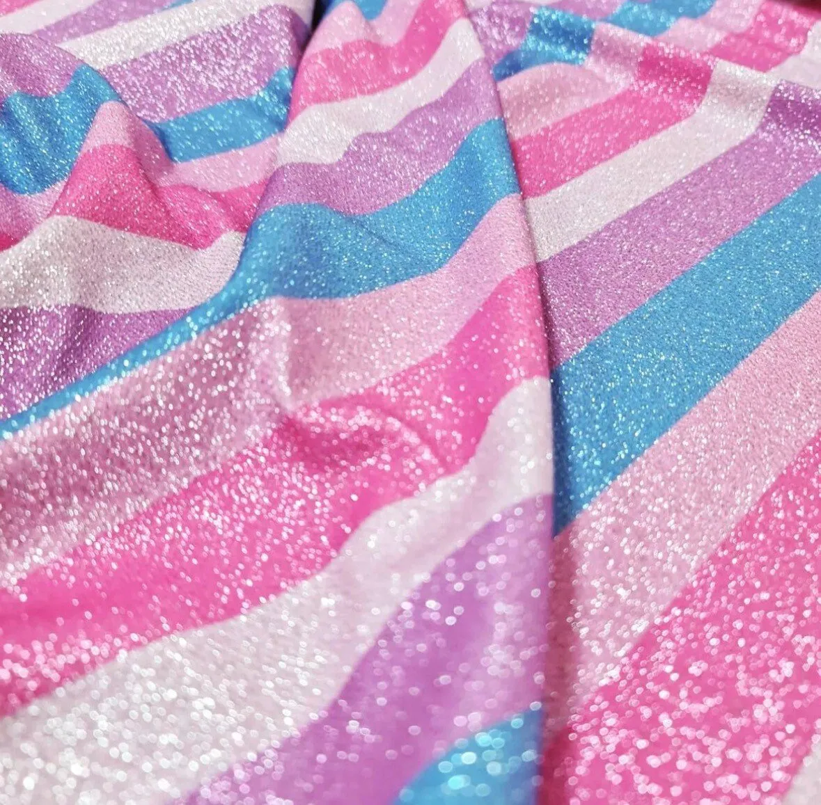 Lurex Striped Glitter Fabric - 4-Way Stretch Material