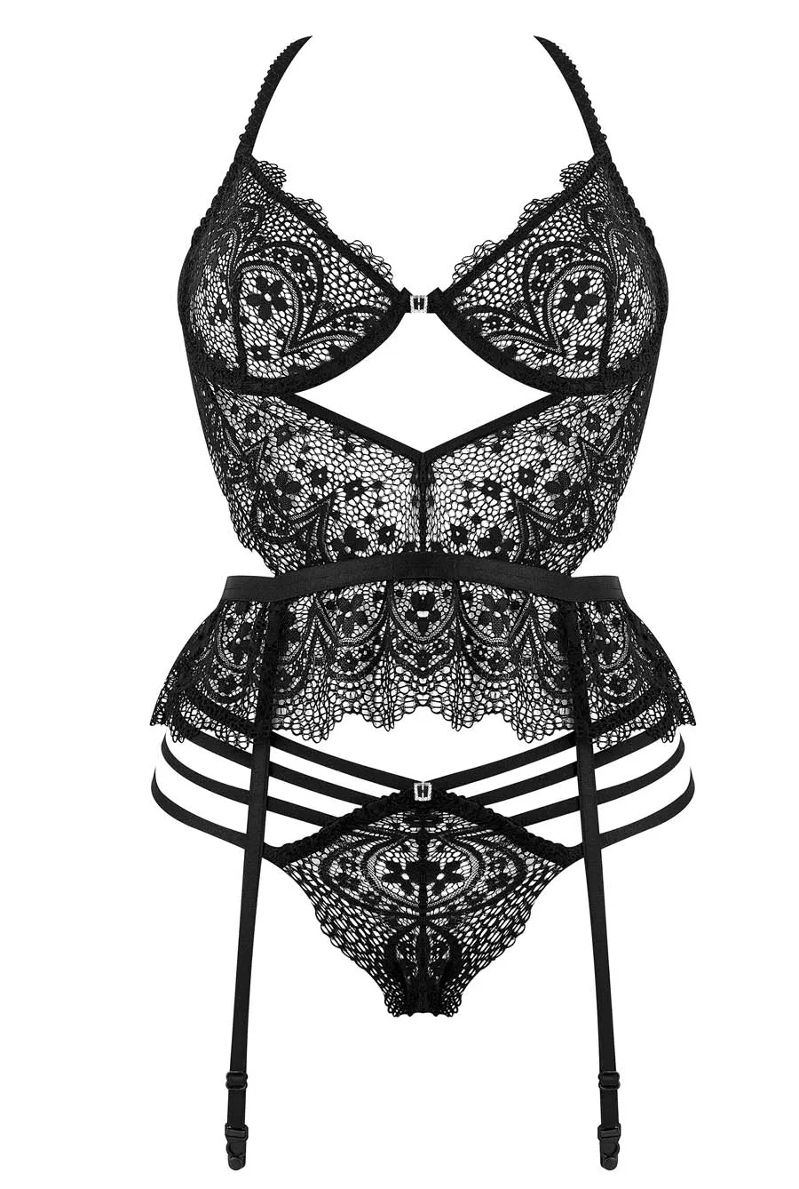 Luxe Black Lace Cami Lingerie Set