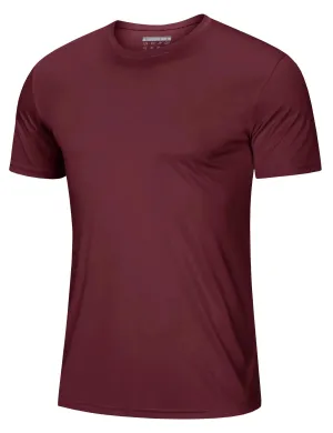 MAGCOMSEN Short Sleeve T Shirt Men UV Protection UPF 50 Shirts Moisture Wicking T Shirts Quick Dry Active Shirts Crew Neck Wine