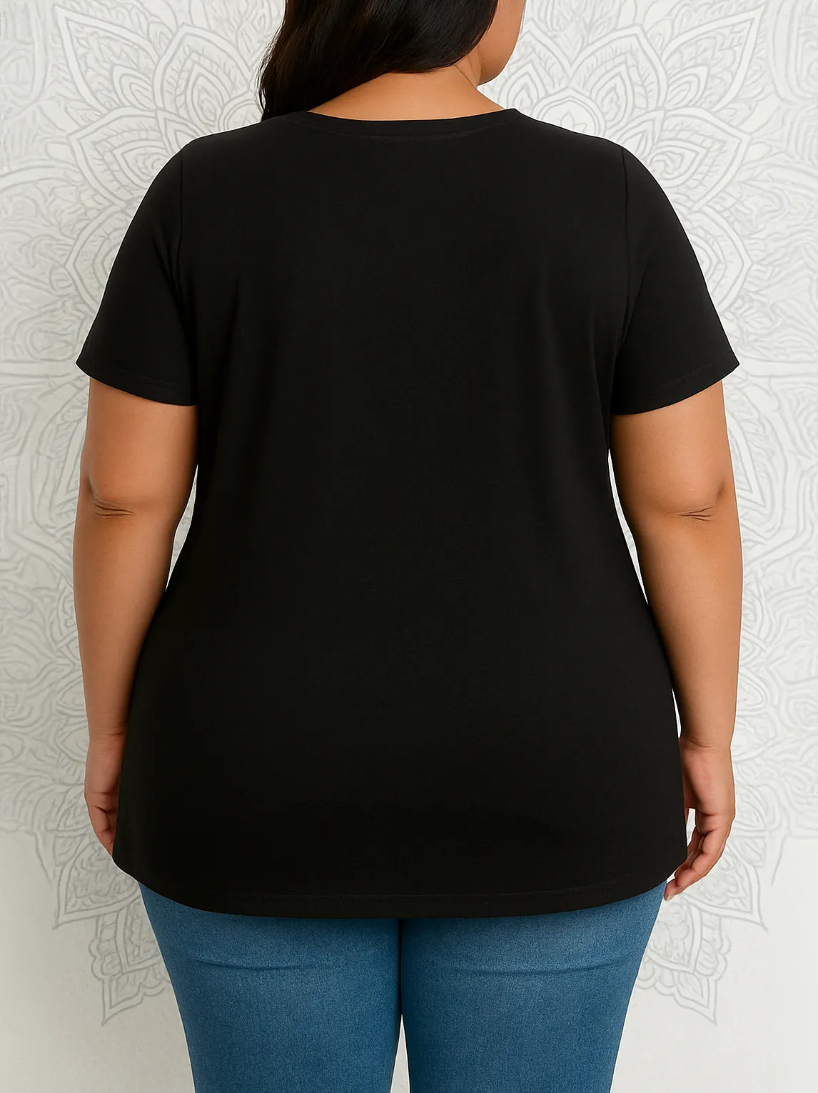 Mandala Print Plus Size T-shirt