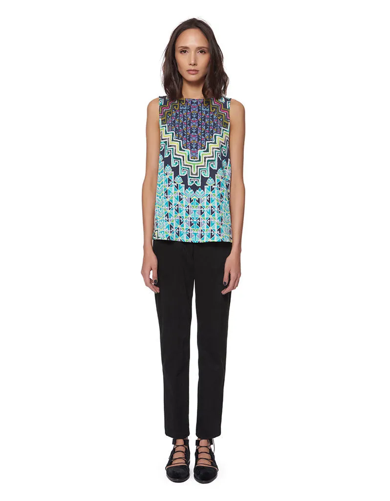 Mara Hoffman Tencel Tank Top in Turquoise