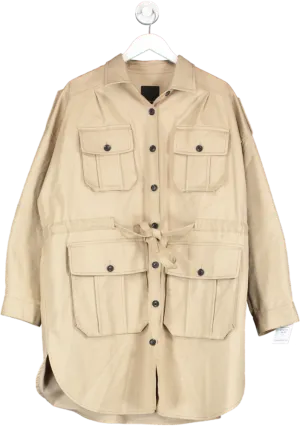 Marissa Webb Beige Dante Crisp Canvas Utility Jacket UK M