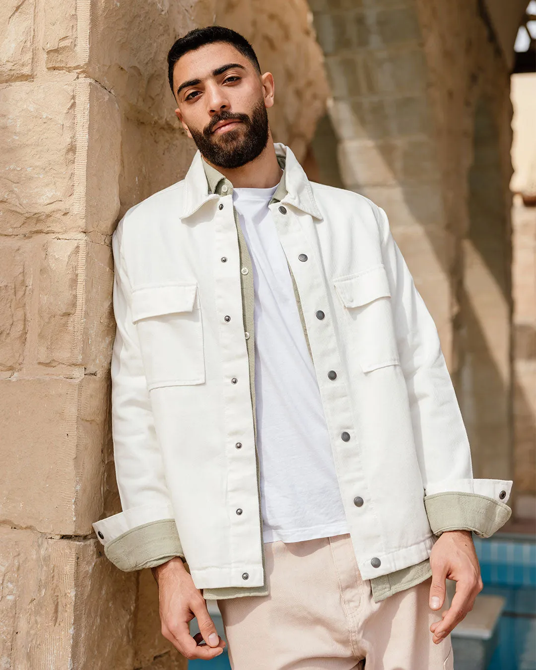 Men Plain Gabardine Jacket