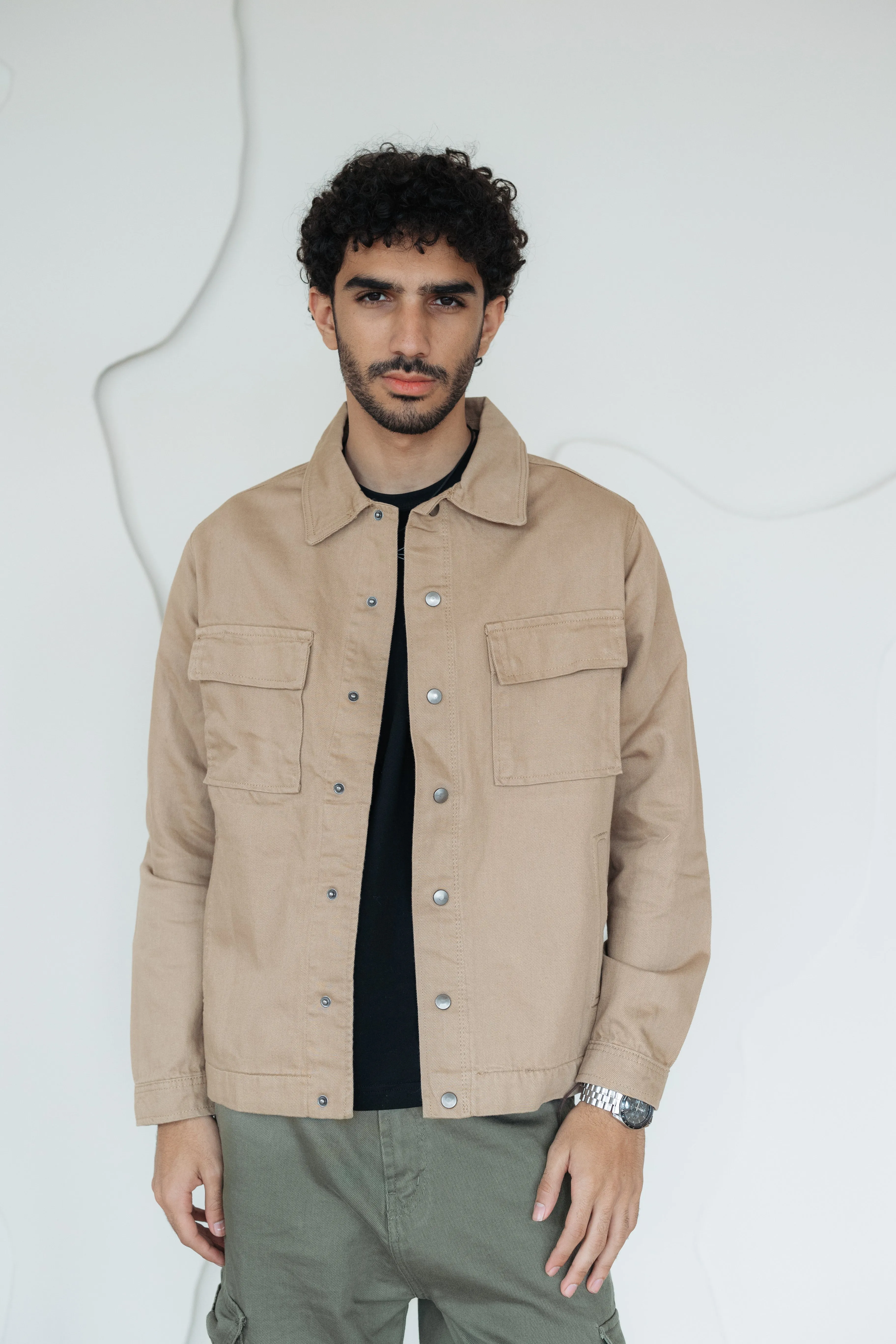 Men Plain Gabardine Jacket