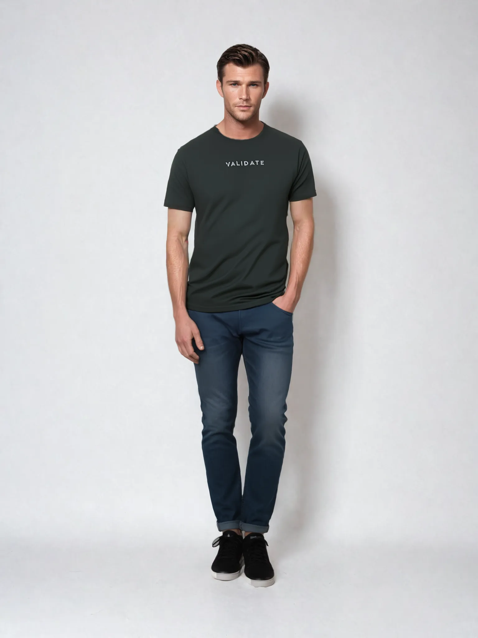 Mens Essential Central Logo Tee Black