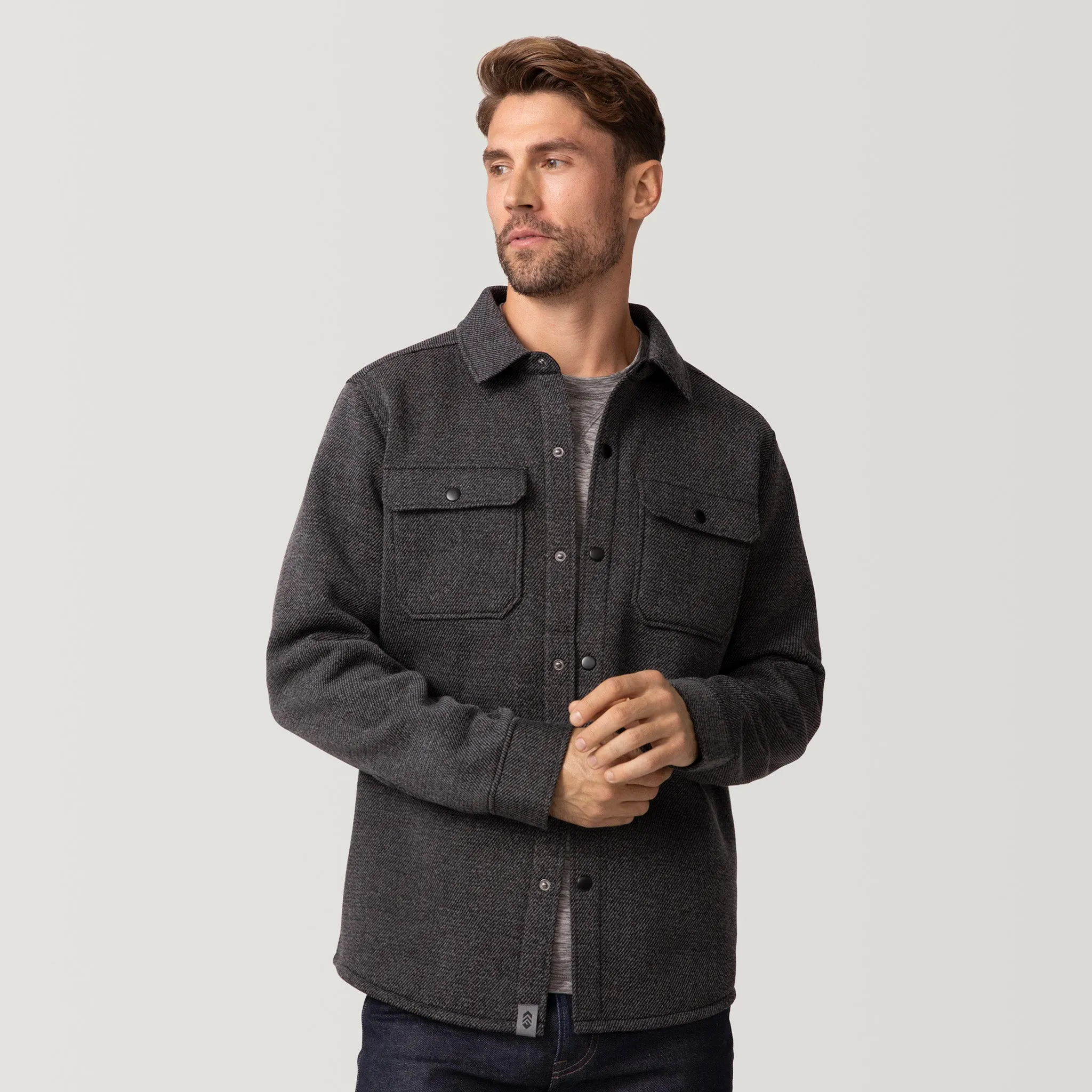 Men's Fleece Twill Snap Front Shirt