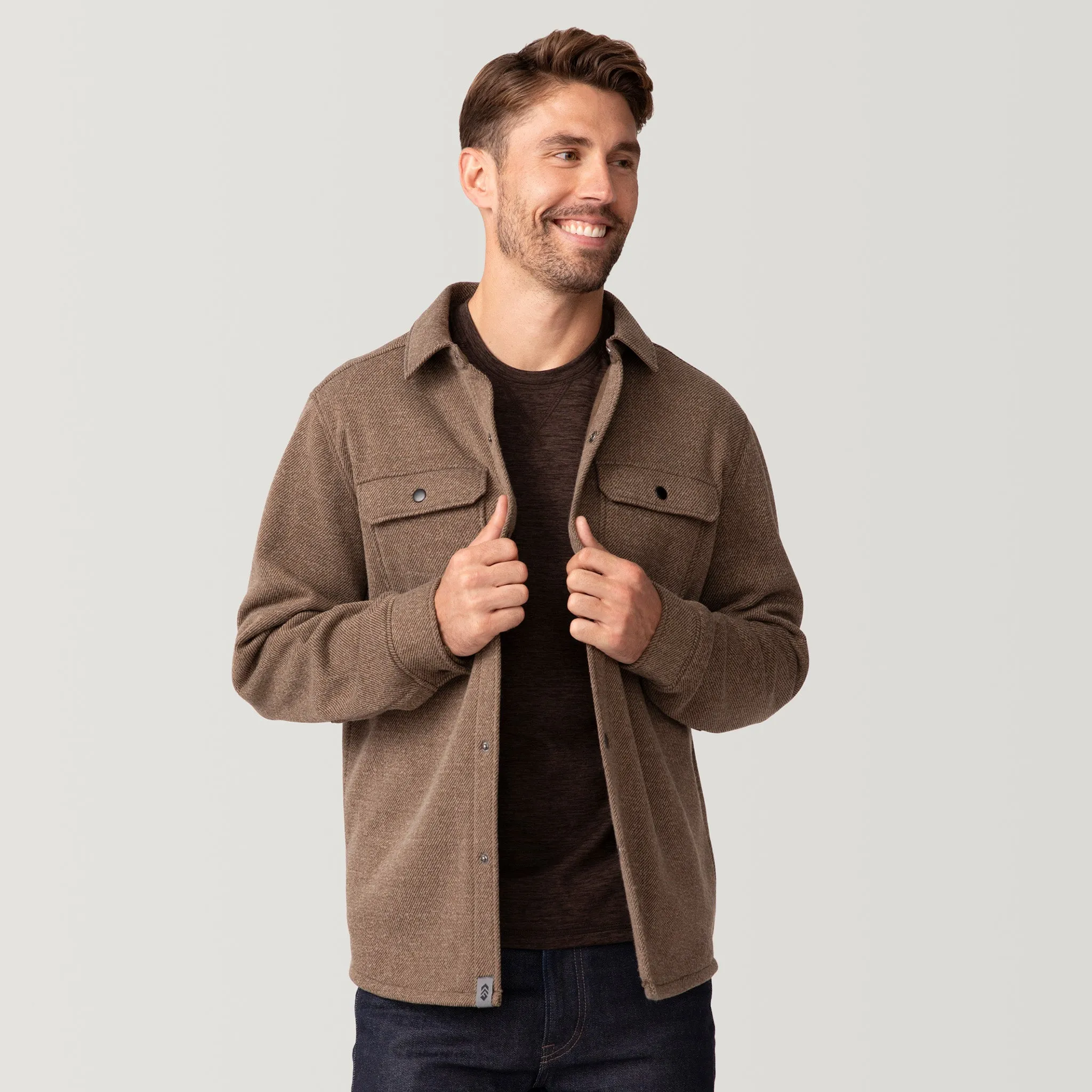 Men's Fleece Twill Snap Front Shirt