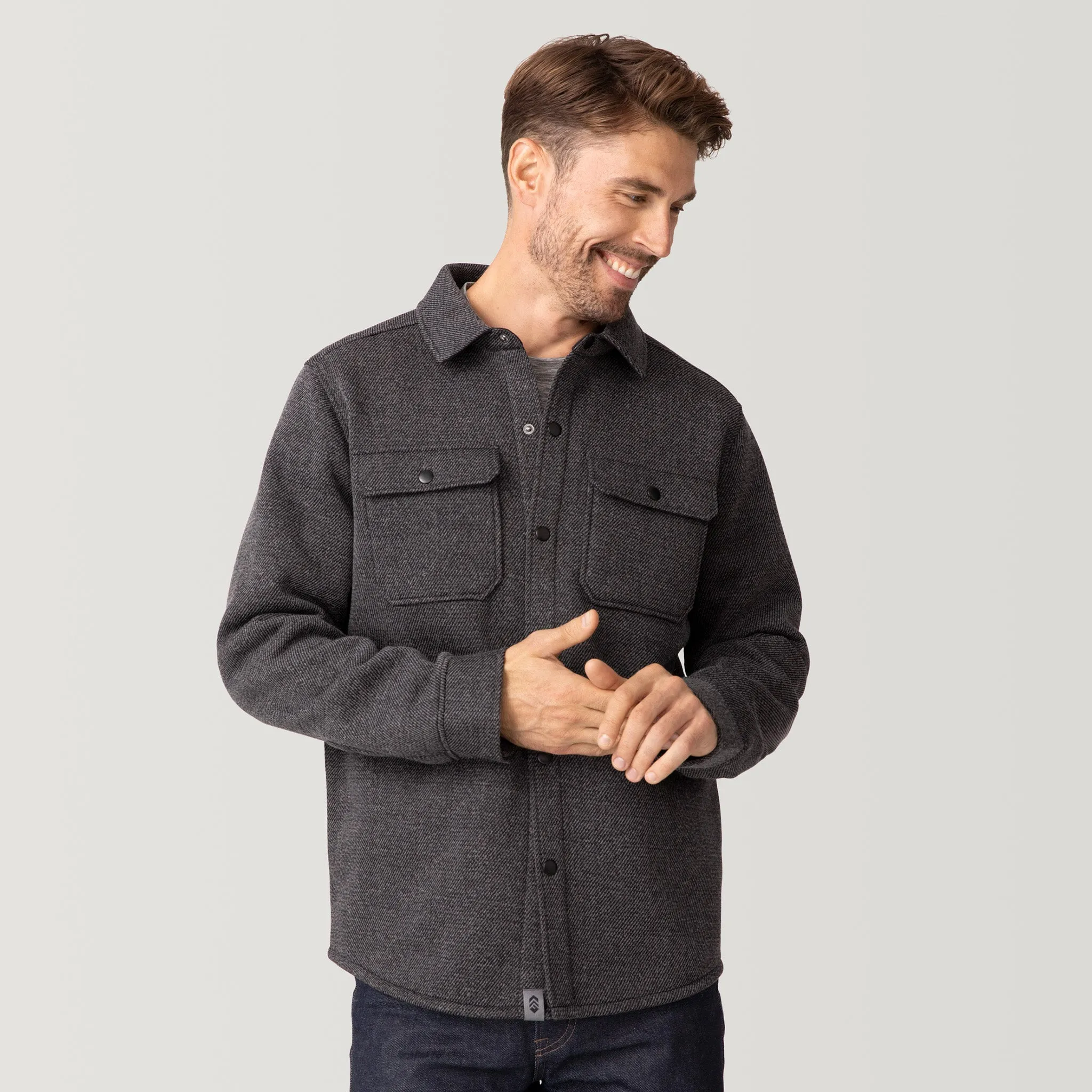 Men's Fleece Twill Snap Front Shirt