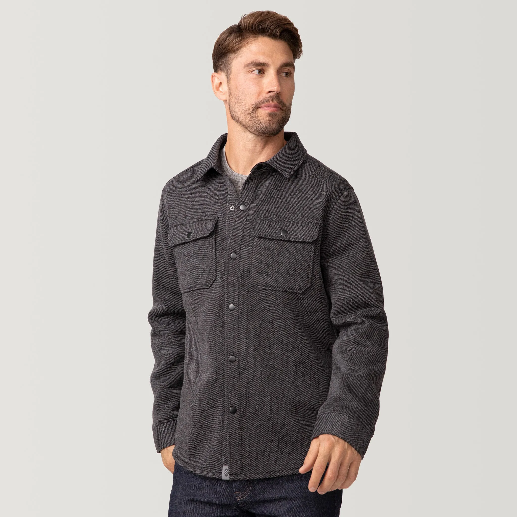 Men's Fleece Twill Snap Front Shirt
