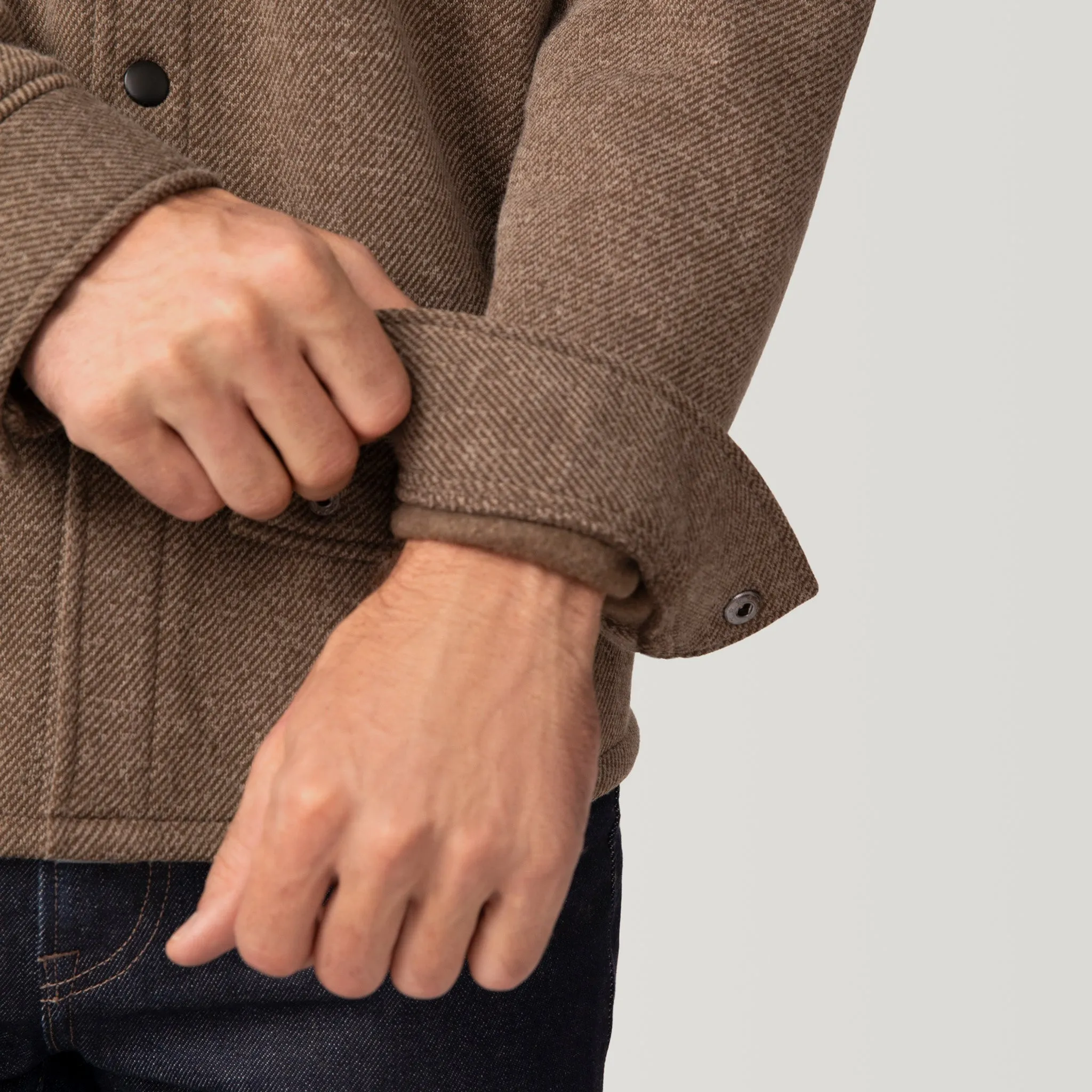Men's Fleece Twill Snap Front Shirt