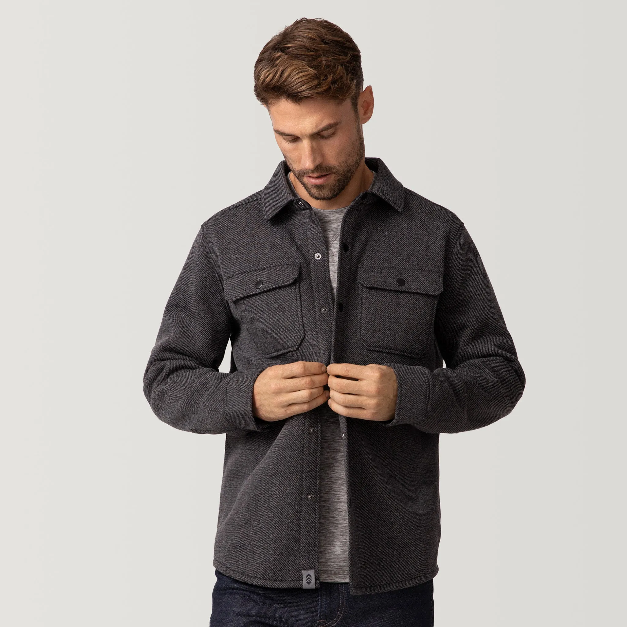 Men's Fleece Twill Snap Front Shirt