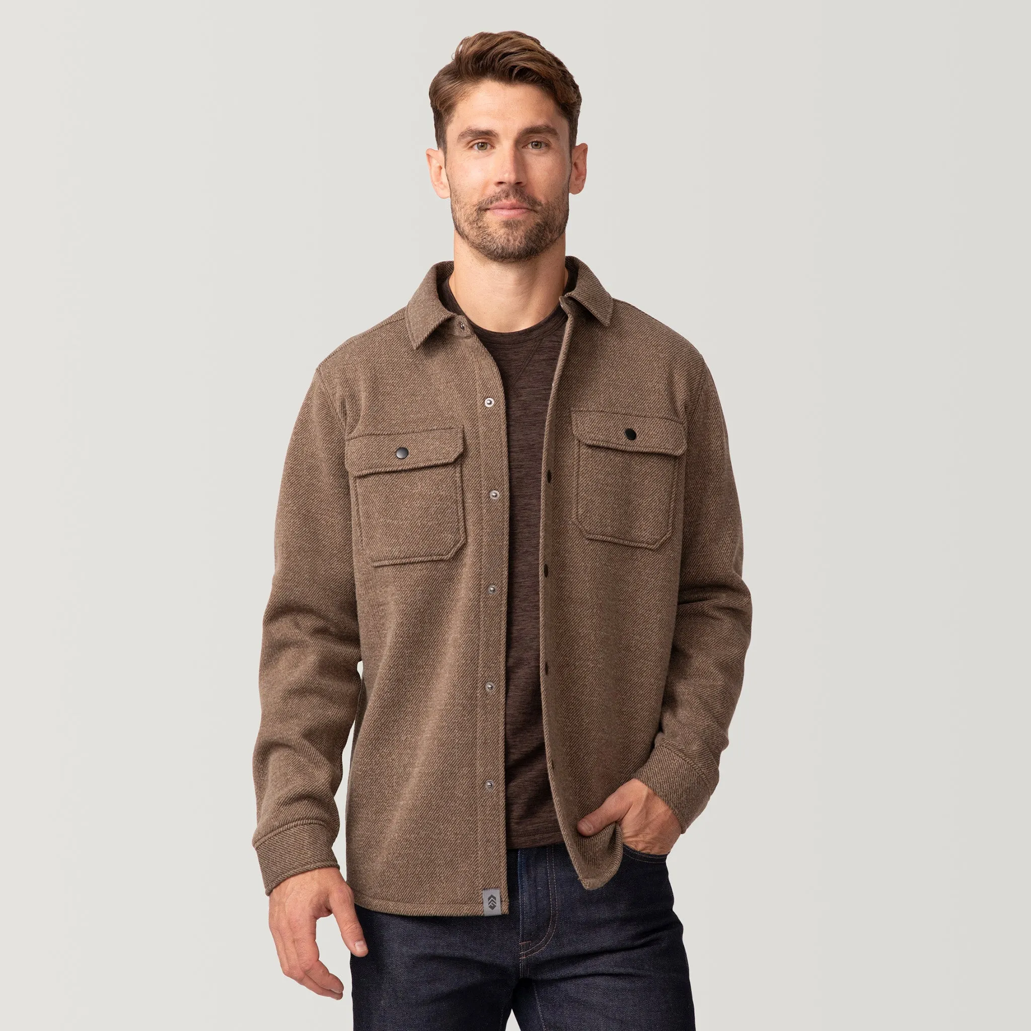 Men's Fleece Twill Snap Front Shirt