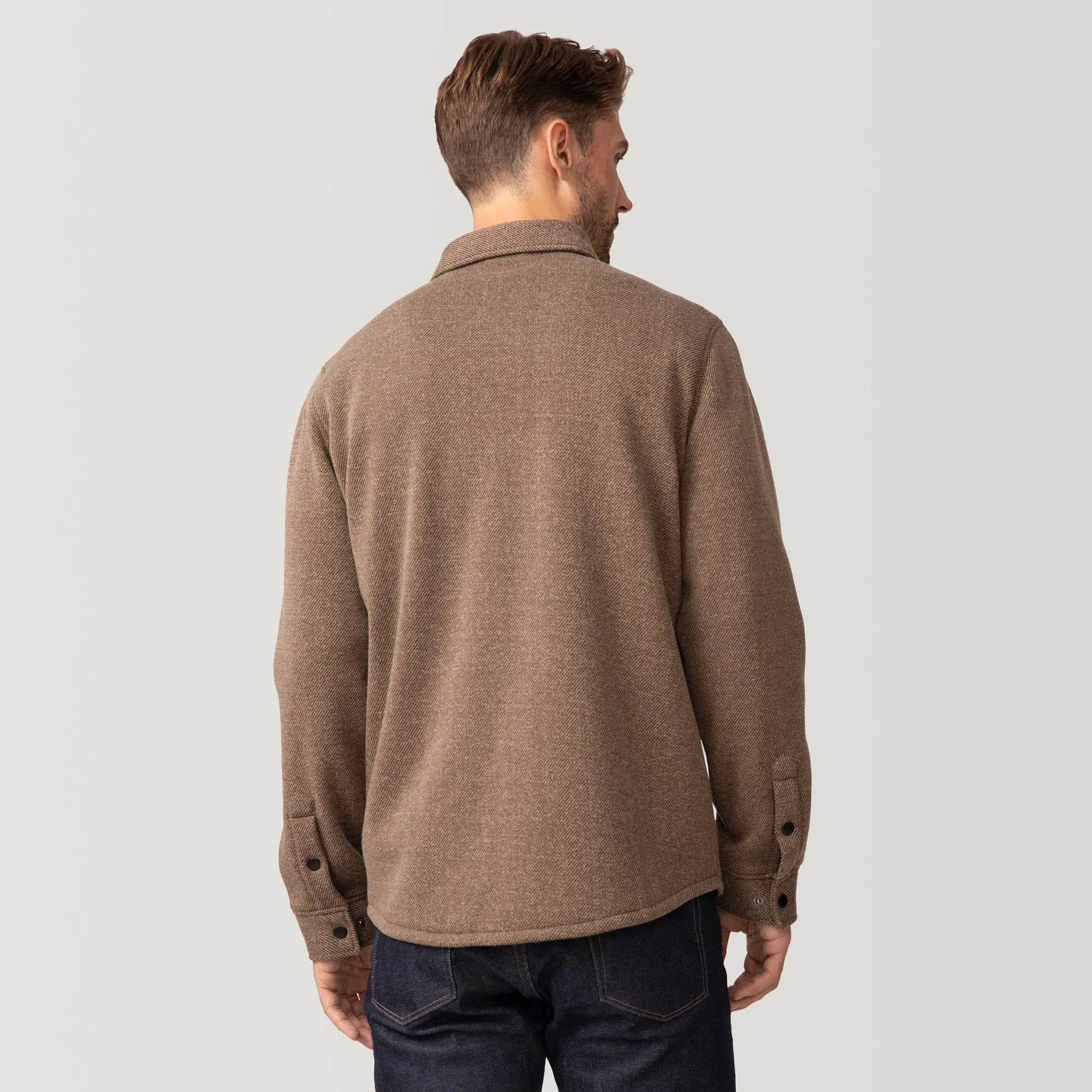 Men's Fleece Twill Snap Front Shirt