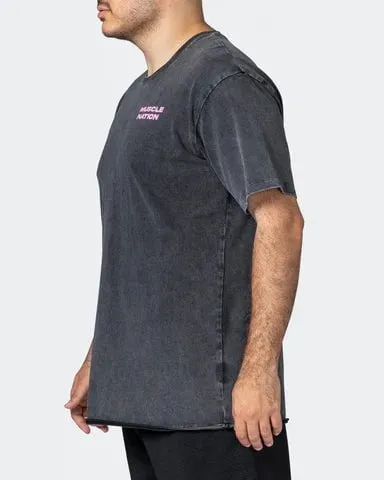 Mens MN Graffiti Oversized Heavy Vintage Tee - Washed Black