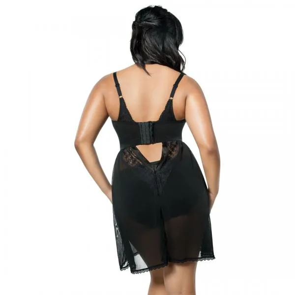 Mia Lace Wire-Free Lace Chemise - Black -