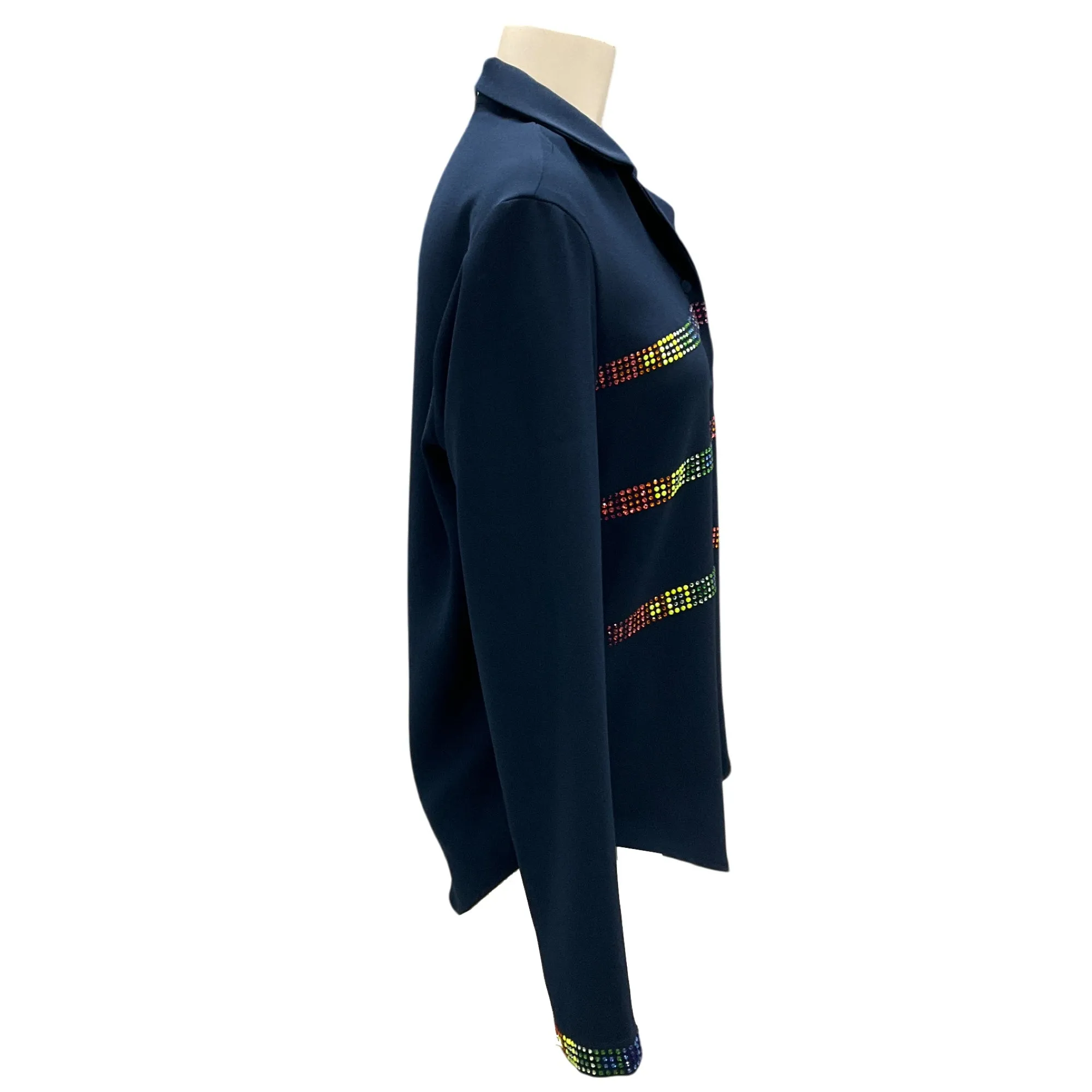 Mira Mikati Navy Multi Blue Swarovski Rhinestone Cady Pajama Top