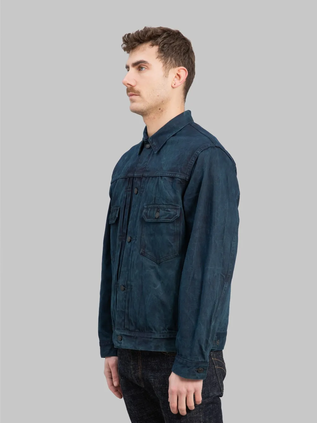 Momotaro MXGJ10024A "Mud & Natural Indigo Dyed" Type II Denim Jacket
