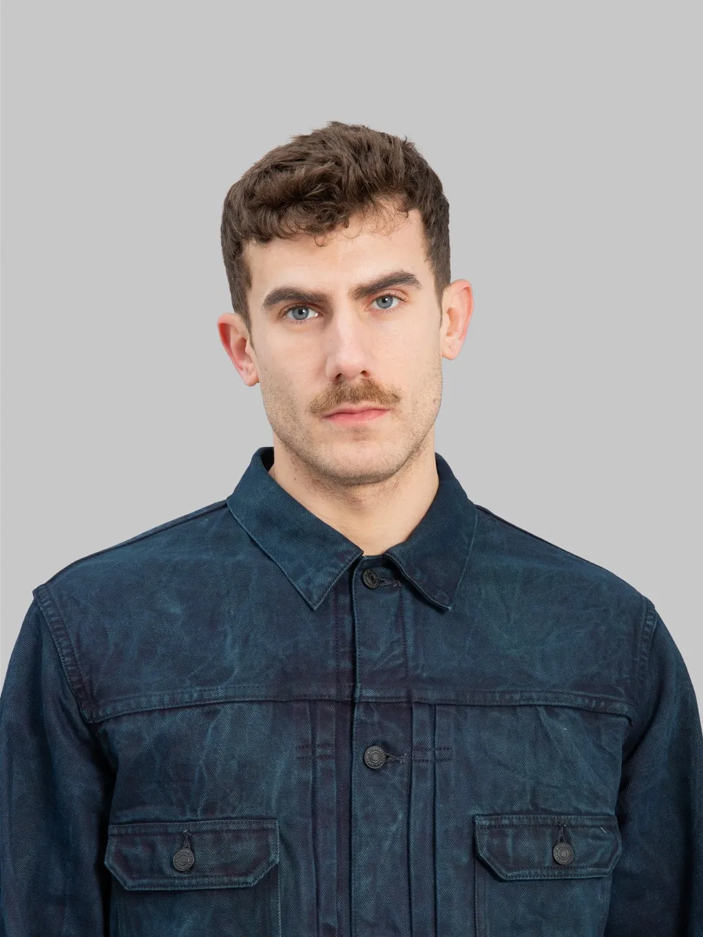 Momotaro MXGJ10024A "Mud & Natural Indigo Dyed" Type II Denim Jacket