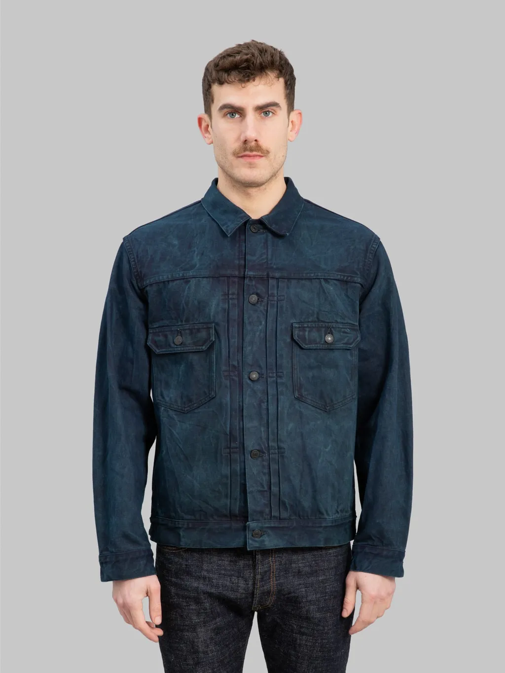 Momotaro MXGJ10024A "Mud & Natural Indigo Dyed" Type II Denim Jacket