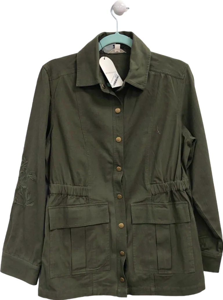 Monsoon Green Embroidered Utility Jacket UK M