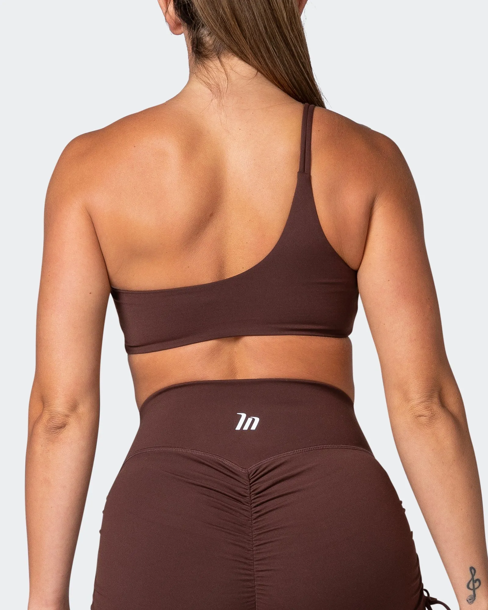 Movement One Shoulder Bralette - Coffee