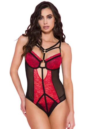 Music Legs Two Tone Lace Teddy