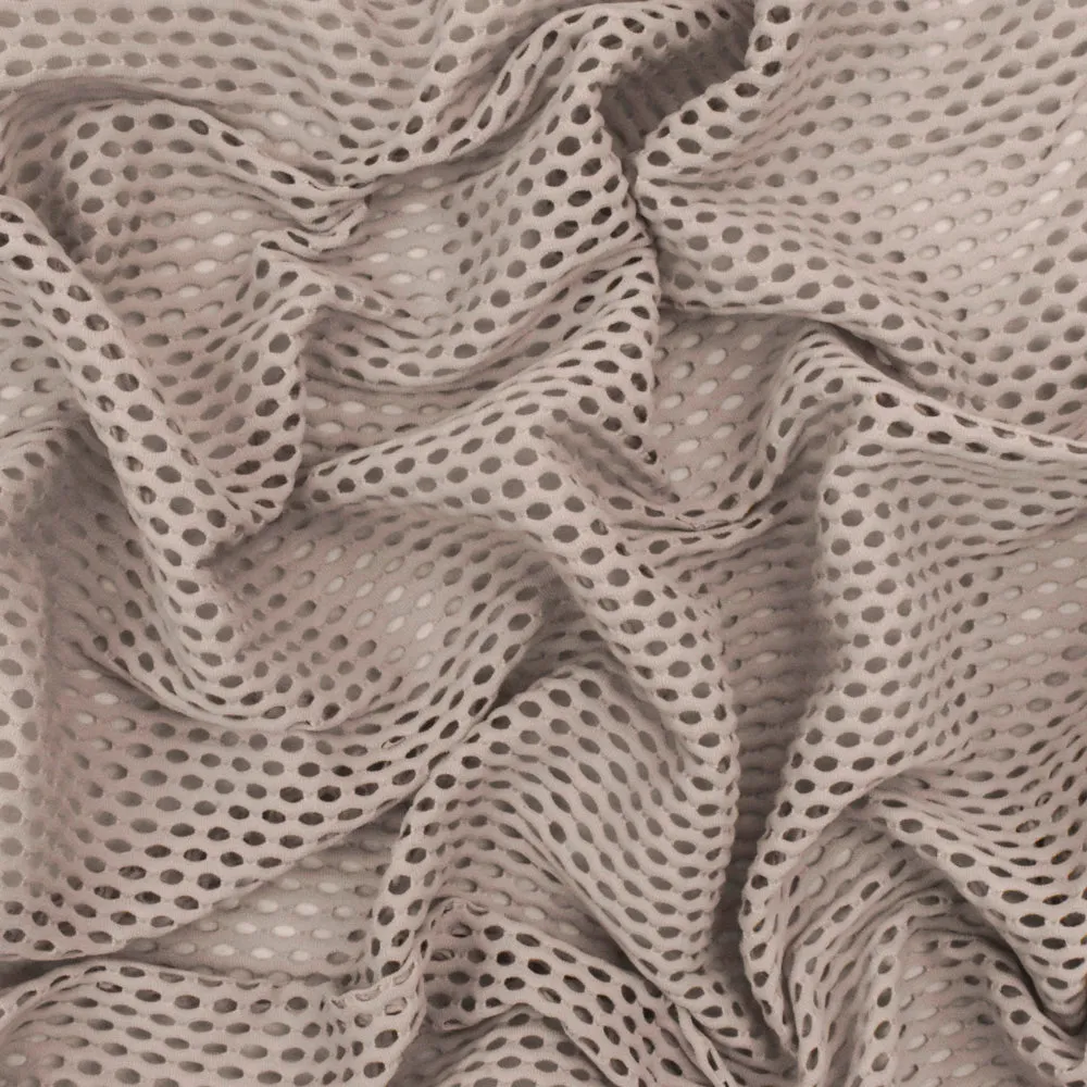 Muted Beige Famous Maker Mesh Stretch Yoga Activewear Knit Fabric