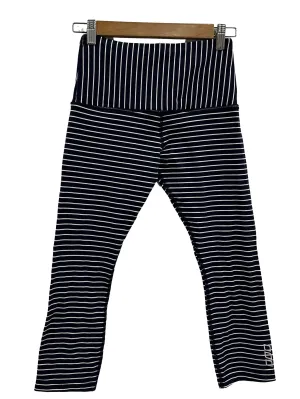 Navy Blue Striped Leggings