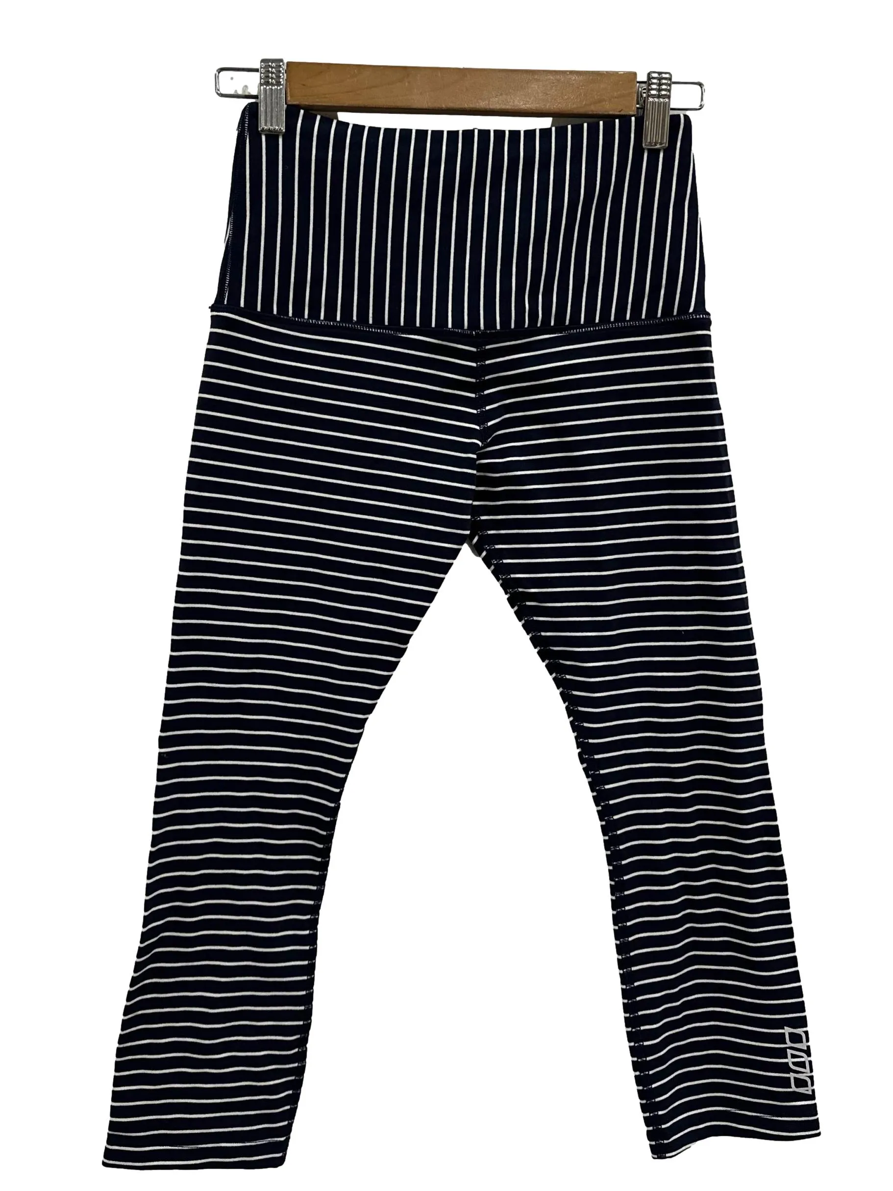 Navy Blue Striped Leggings