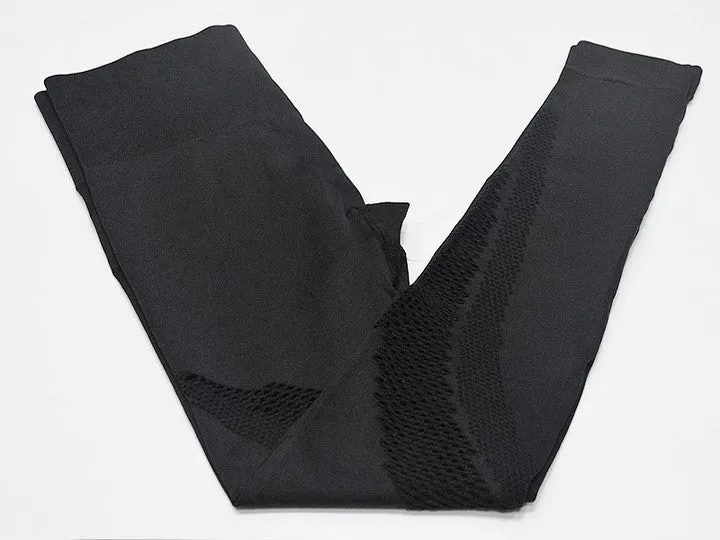 New Seamless Mesh Long Sleeves Gym Sets