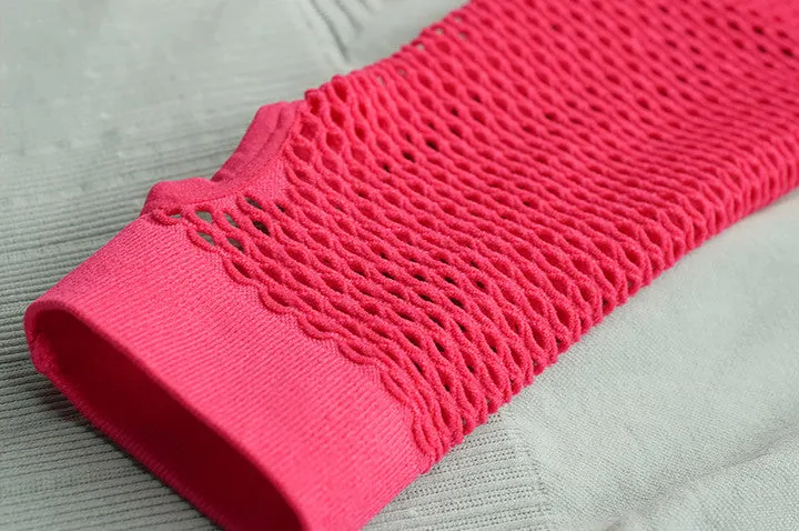 New Seamless Mesh Long Sleeves Gym Sets