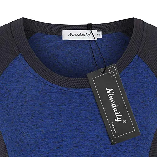 Ninedaily Biking Shirts for Women,Exercise Tops Flexible Tees P.E Football Team Uniform Yoga Class Sportwear Young Teen Girls Fall Outfits 2020 Night Out Decent Gymnasium Sport Fans,Large Navy