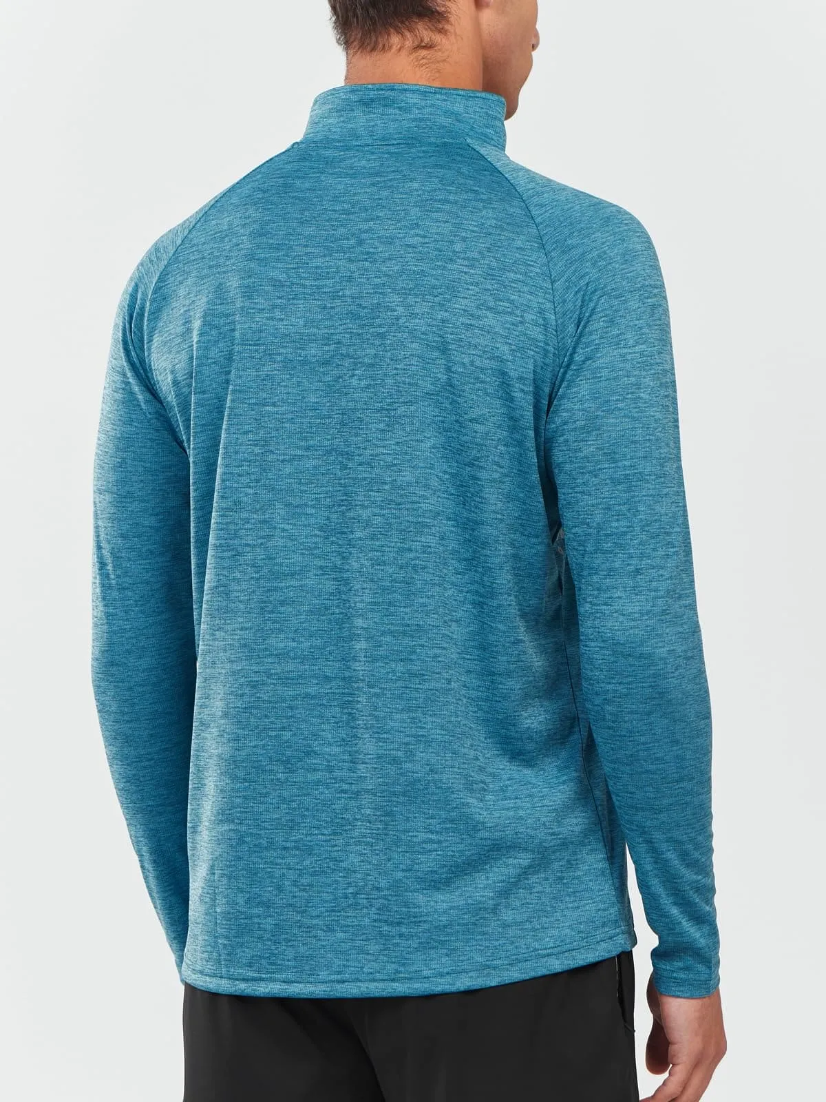 NORTHYARD Men's Running Shirt Long Sleeve Quarter Zip Pullover Moisture Wicking Quick Dry Athletic Workout Shirts CORALHEATHER
