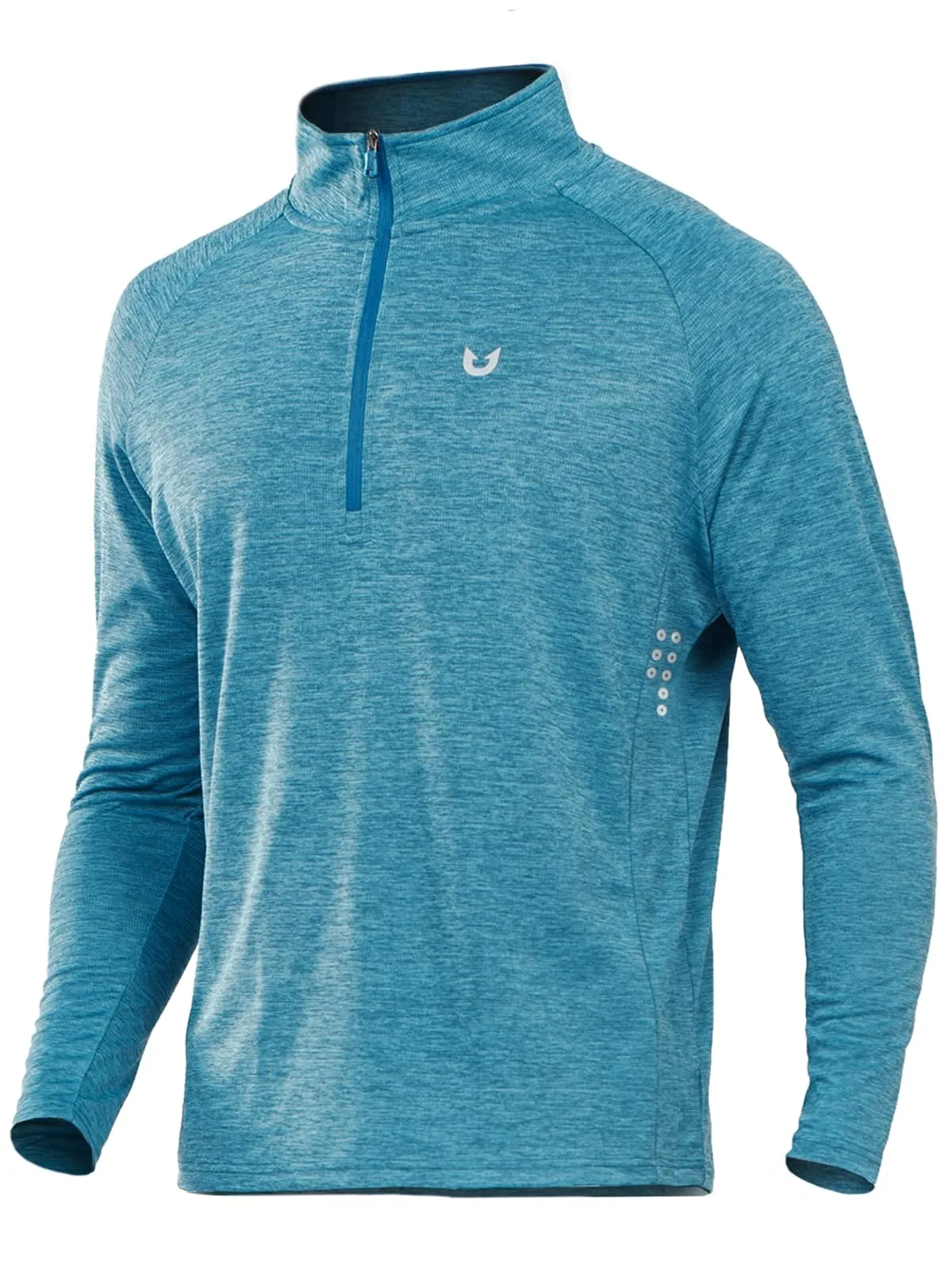 NORTHYARD Men's Running Shirt Long Sleeve Quarter Zip Pullover Moisture Wicking Quick Dry Athletic Workout Shirts CORALHEATHER
