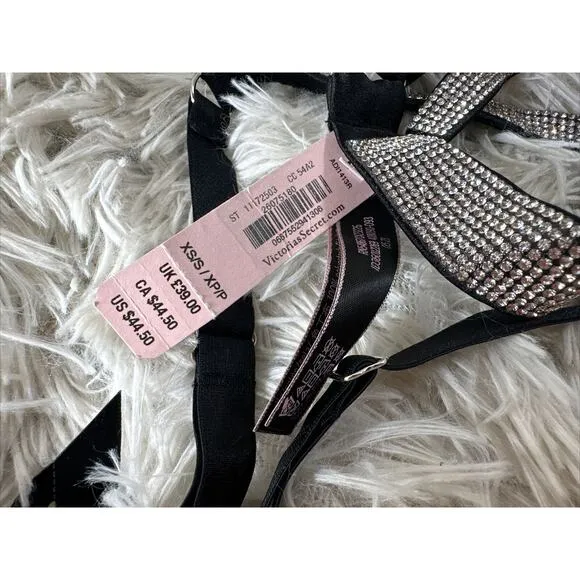 NWT $143 LOT (3) XS/S Victorias Secret Lingerie Lace Very Sexy Rhinestone Garter