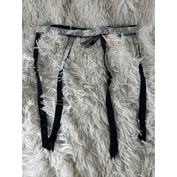 NWT $143 LOT (3) XS/S Victorias Secret Lingerie Lace Very Sexy Rhinestone Garter