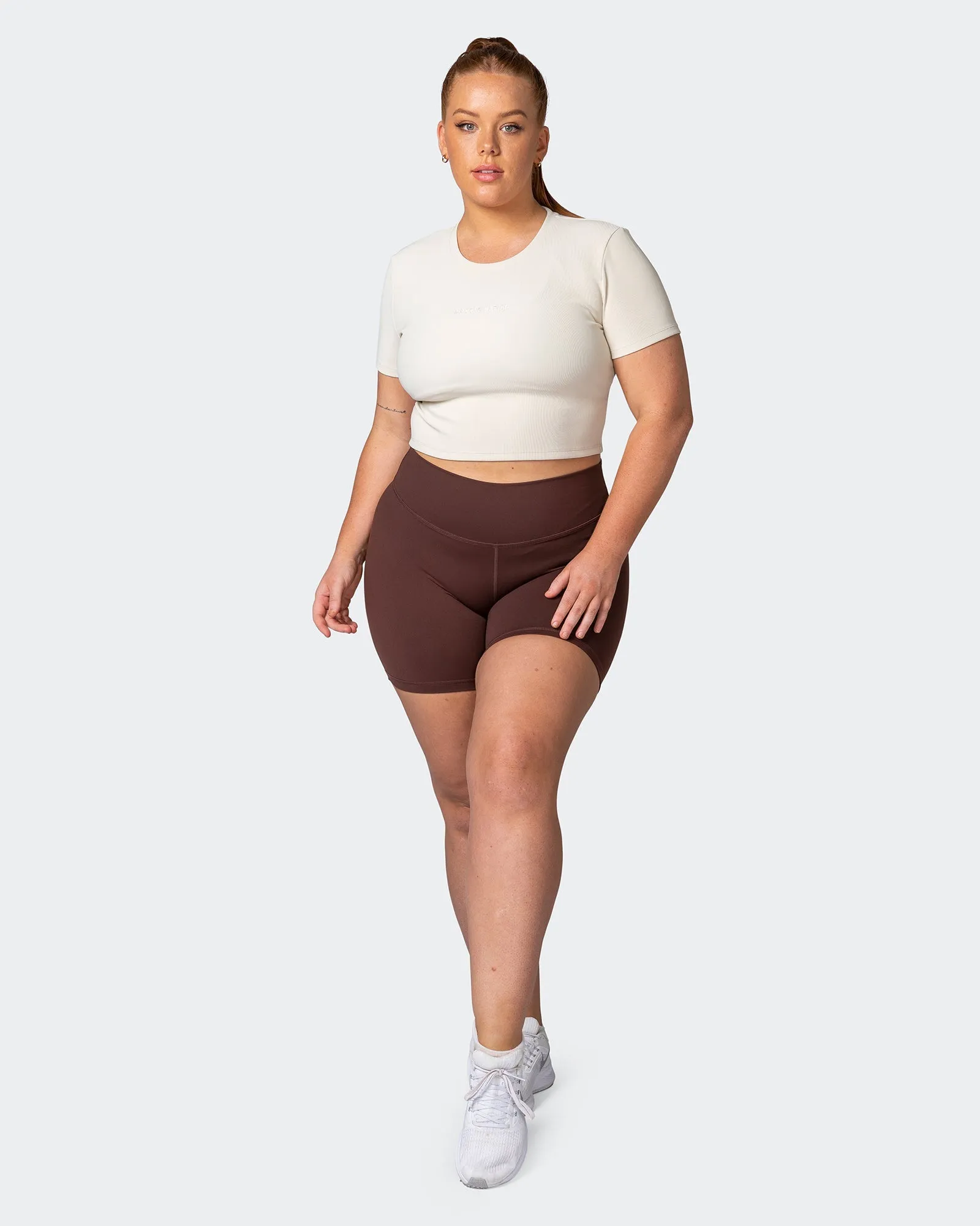 Off Duty Rib Cropped Tee - Cream