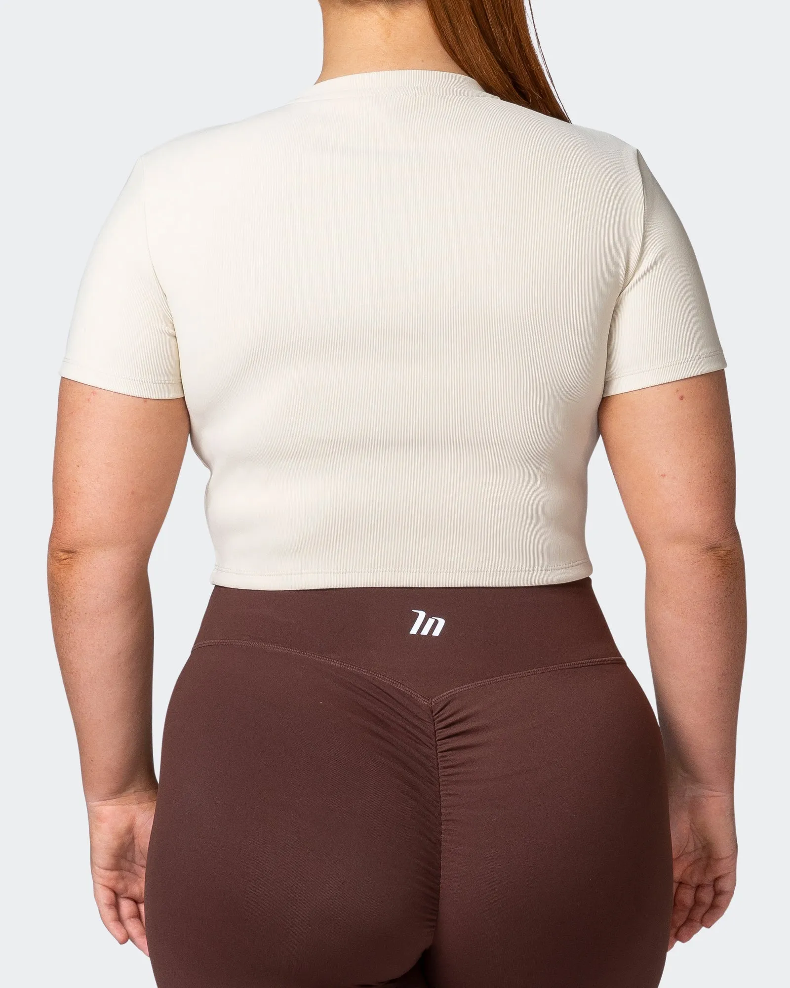Off Duty Rib Cropped Tee - Cream