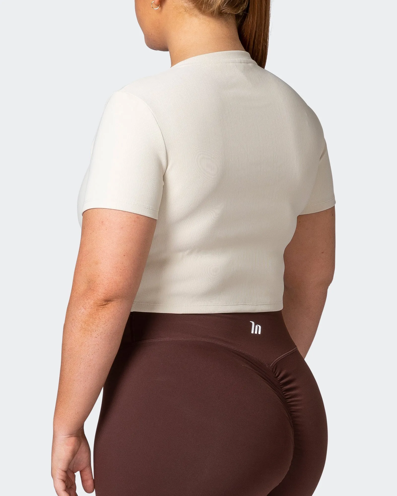 Off Duty Rib Cropped Tee - Cream
