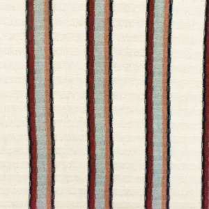 Off White-Red-Multi Stripe Stretch 5X4 Rib Knit Fabric