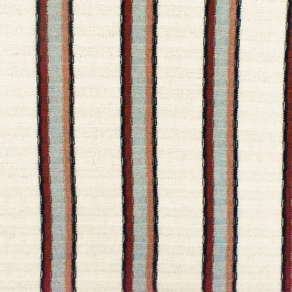 Off White-Red-Multi Stripe Stretch 5X4 Rib Knit Fabric
