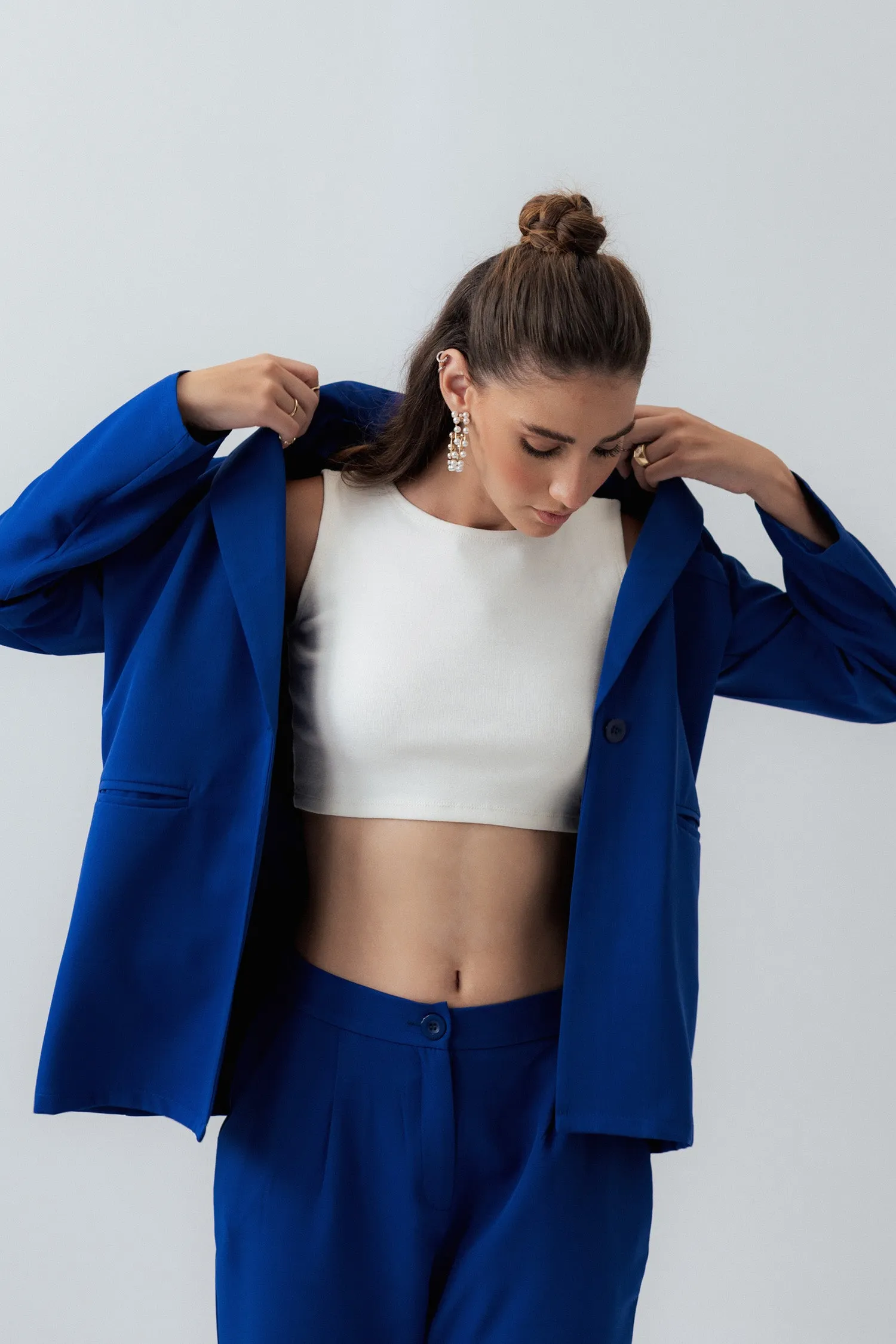OFF White Ribbed Cropped Top