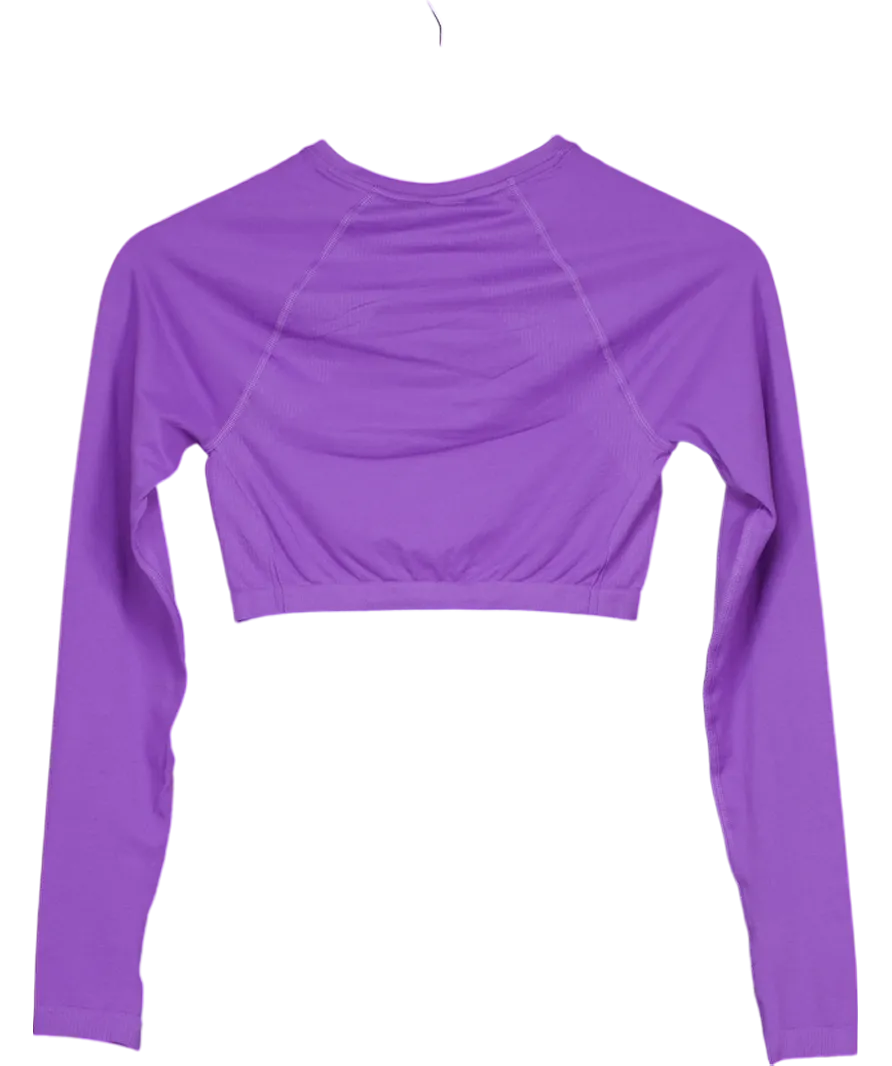 Oner Active Purple Effortless Seamless Long Sleeve Crop Top UK S