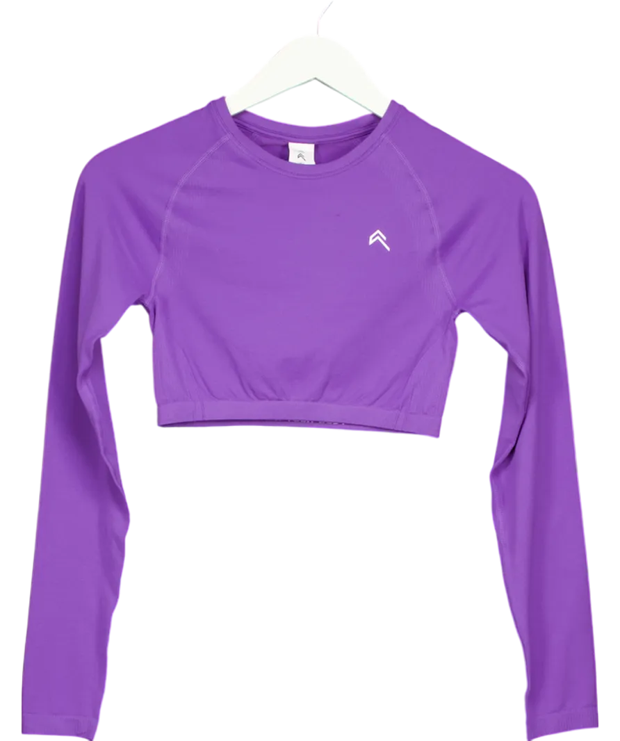 Oner Active Purple Effortless Seamless Long Sleeve Crop Top UK S